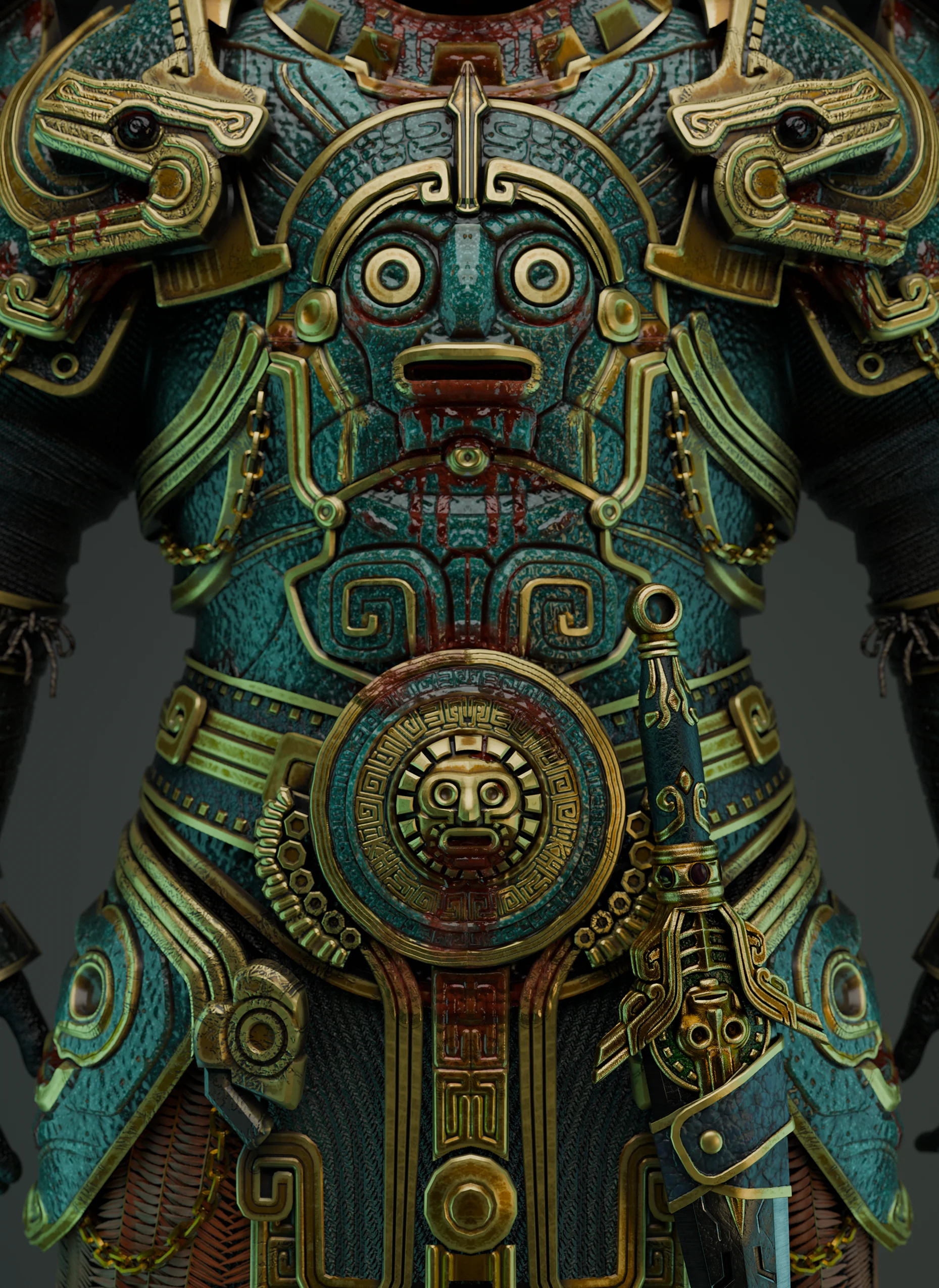 Aztec Armor layout composition