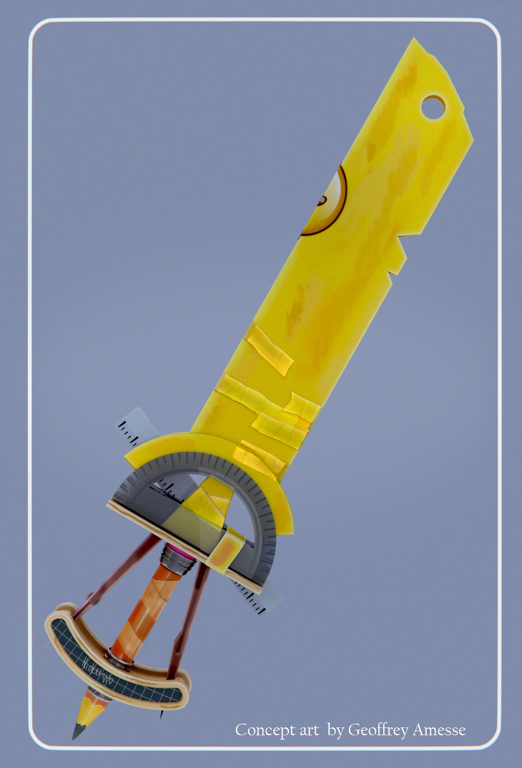 Geometric Sword close-up detail — high-poly bake, 8K PBR textures